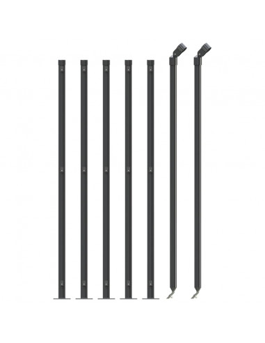 Recinzione Metallica con Flangia Antracite 0,8x10 m