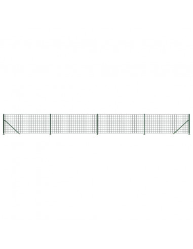 Recinzione Metallica con Flangia Verde 0,8x10 m