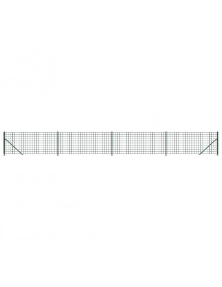 Recinzione Metallica con Flangia Verde 0,8x10 m