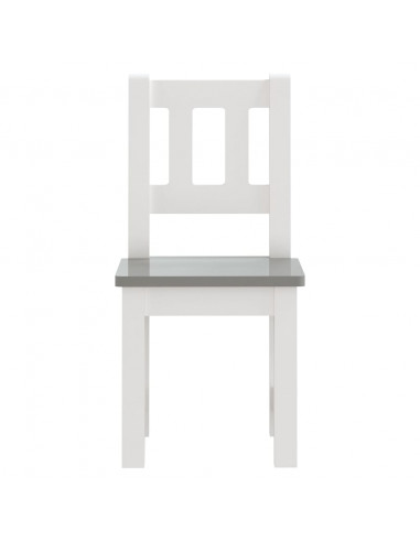 Set Tavolo e Sedie per Bambini 3 Pezzi Bianco e Grigio in MDF