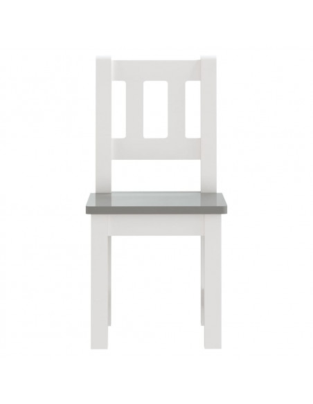 Set Tavolo e Sedie per Bambini 3 Pezzi Bianco e Grigio in MDF