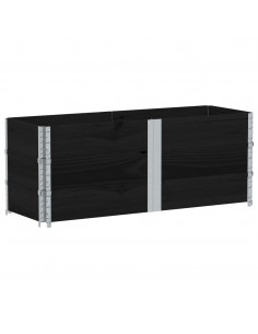 Paretali per Pallet 3 pz Neri 150x50cm Legno Massello di Pino 2