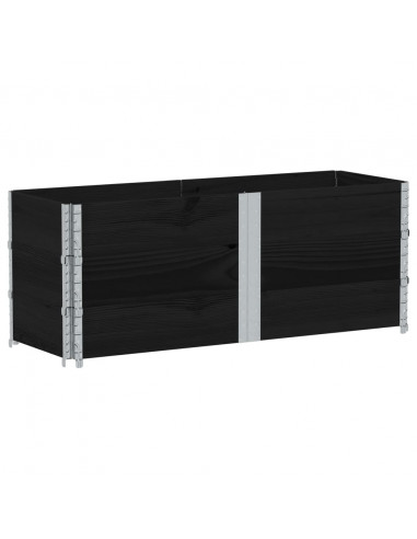 Paretali per Pallet 3 pz Neri 150x50cm Legno Massello di Pino