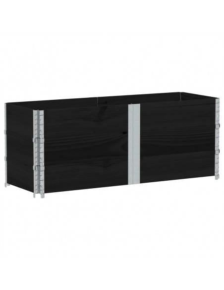 Paretali per Pallet 3 pz Neri 150x50cm Legno Massello di Pino