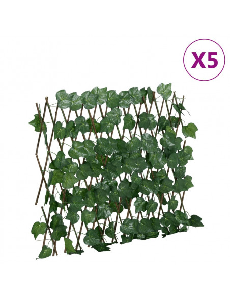 Traliccio Foglie Vite Artificiale Espandibile Verde 5pz 190x60