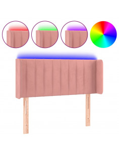 Testiera a LED Rosa 93x16x78/88 cm in Velluto 2