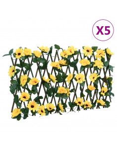 Traliccio Edera Artificiale Espandibile 5pz Giallo 180x20 cm 2