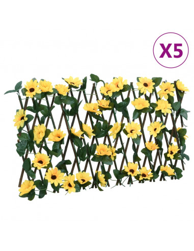 Traliccio Edera Artificiale Espandibile 5pz Giallo 180x20 cm