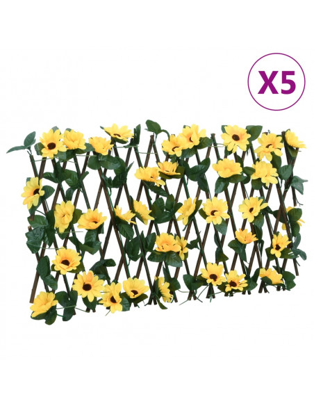 Traliccio Edera Artificiale Espandibile 5pz Giallo 180x20 cm