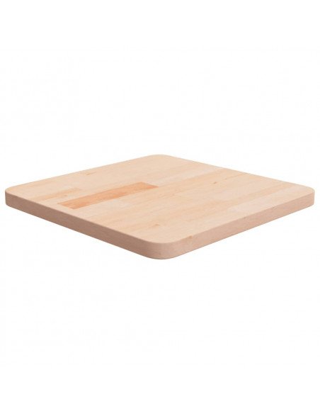 Piano Tavolo Quadrato 40x40x2,5 cm Massello Rovere Non Trattato