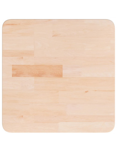 Piano Tavolo Quadrato 40x40x2,5 cm Massello Rovere Non Trattato