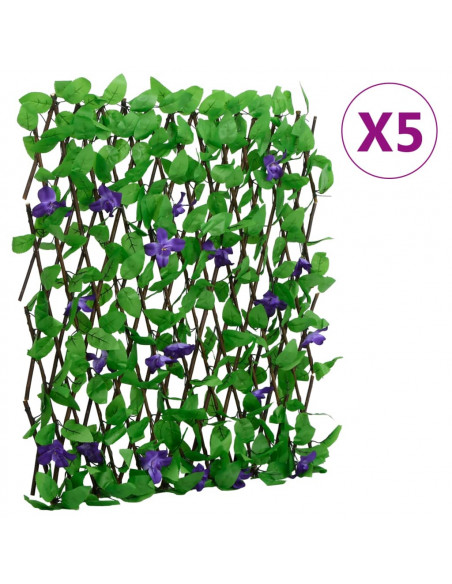 Traliccio Edera Artificiale Espandibile 5 pz Verde 180x70 cm