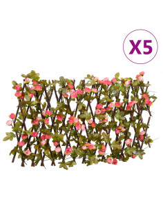 Traliccio Edera Artificiale Espandibile 5pz Rosa Scuro 180x20cm 2