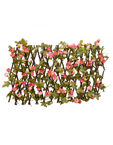 Traliccio Edera Artificiale Espandibile 5pz Rosa Scuro 180x20cm