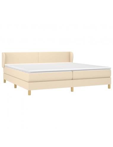 Giroletto a Molle con Materasso Crema 200x200 cm in Tessuto