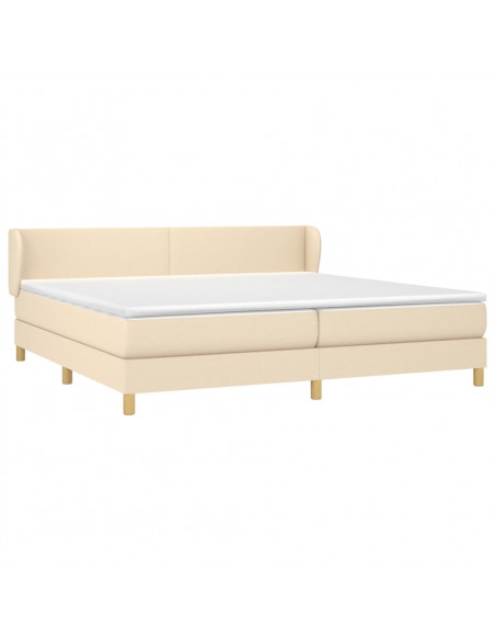 Giroletto a Molle con Materasso Crema 200x200 cm in Tessuto