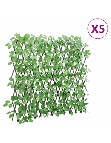 Traliccio Edera Artificiale Espandibile 5 pz Verde 180x65 cm
