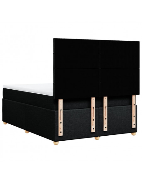 Giroletto a Molle con Materasso Nero 140x200 cm in Tessuto