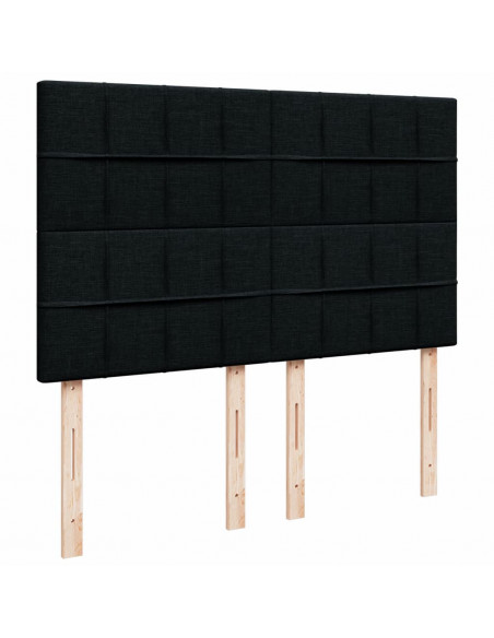 Giroletto a Molle con Materasso Nero 140x200 cm in Tessuto