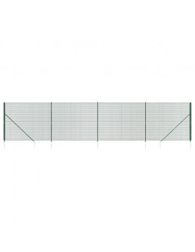 Recinzione Metallica con Picchetti Ancoraggio Verde 2,2x10 m