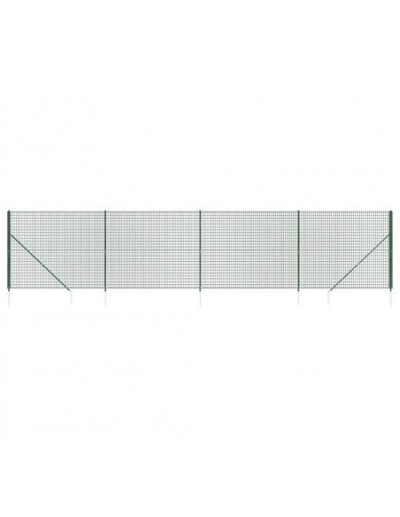 Recinzione Metallica con Picchetti Ancoraggio Verde 2,2x10 m
