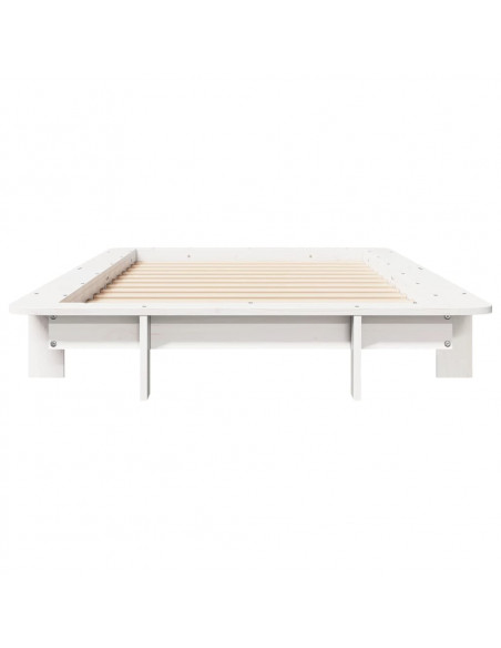 Letto senza Materasso Bianco 90x190 cm in Legno Massello Pino