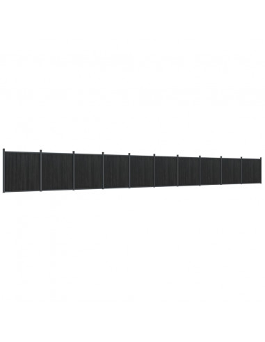 Pannello di Recinzione Grigio 1737x186 cm in WPC