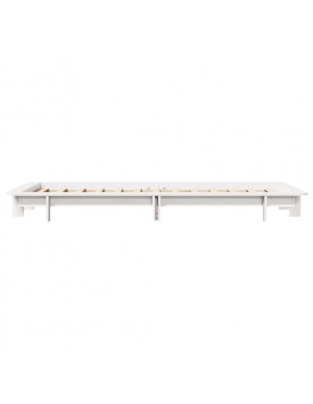 Letto senza Materasso Bianco 90x190 cm in Legno Massello Pino