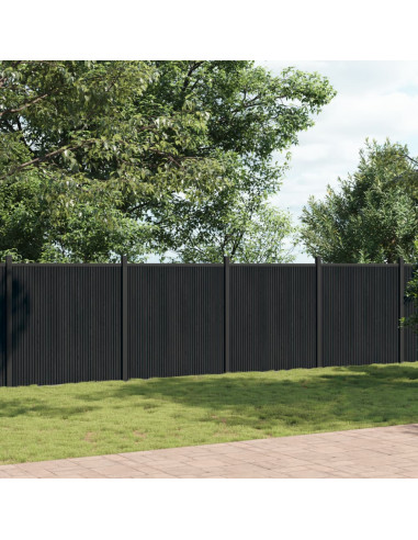 Pannello di Recinzione Grigio 1737x186 cm in WPC