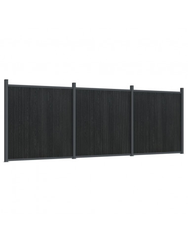 Pannello di Recinzione Grigio 526x186 cm in WPC