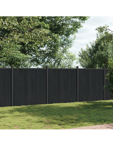 Pannello di Recinzione Grigio 526x186 cm in WPC