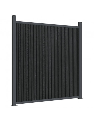 Pannello di Recinzione Grigio 1045x186 cm in WPC