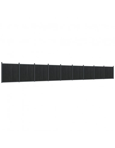 Pannello di Recinzione Grigio 1564x186 cm in WPC