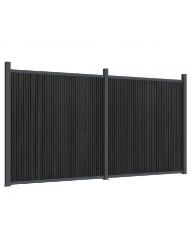 Pannello di Recinzione Grigio 353x186 cm in WPC