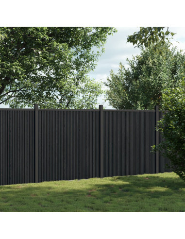 Pannello di Recinzione Grigio 353x186 cm in WPC