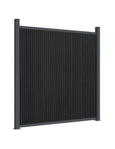 Pannello di Recinzione Grigio 353x186 cm in WPC