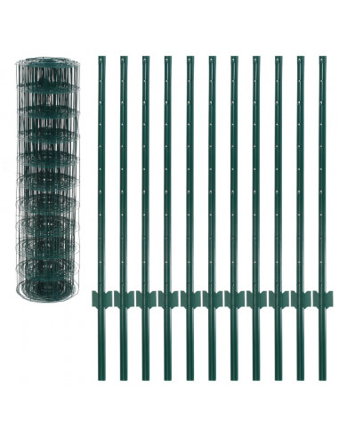 Set Recinzione Euro 20x1 m in Acciaio Verde
