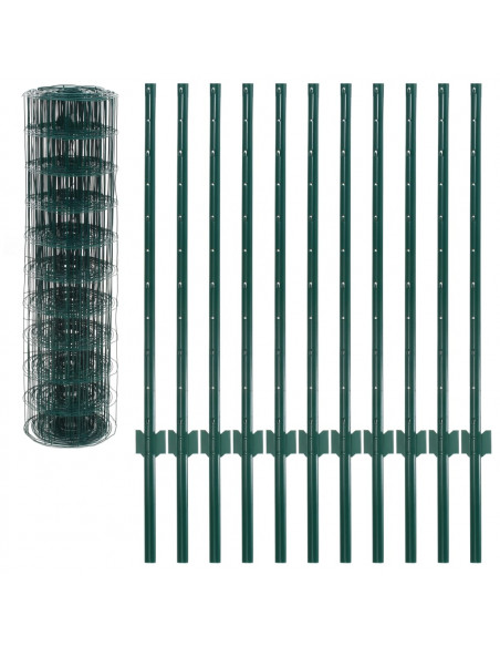 Set Recinzione Euro 20x1 m in Acciaio Verde