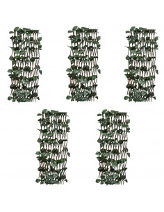 Recinto in Salice a Traliccio 5 pz Foglie Artificiali 180x60 cm 2
