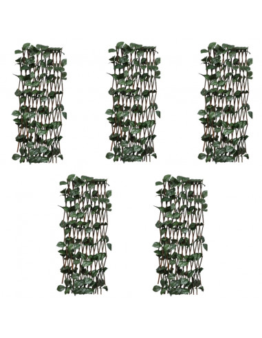 Recinto in Salice a Traliccio 5 pz Foglie Artificiali 180x60 cm