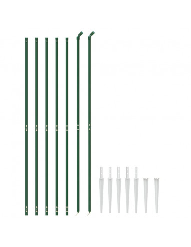 Recinzione Metallica con Picchetti Ancoraggio Verde 1,4x10 m