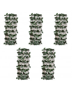 Recinto in Salice a Traliccio 5 pz Foglie Artificiali 180x30 cm 2