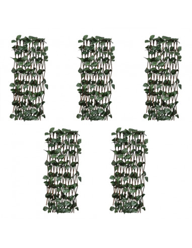Recinto in Salice a Traliccio 5 pz Foglie Artificiali 180x30 cm