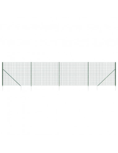 Recinzione Metallica con Picchetti Ancoraggio Verde 1,6x10 m