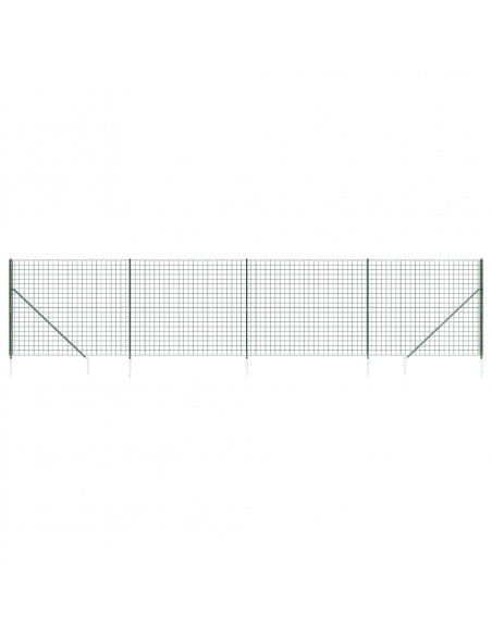 Recinzione Metallica con Picchetti Ancoraggio Verde 1,6x10 m