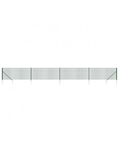 Recinzione Metallica con Picchetti Ancoraggio Verde 0,8x10 m