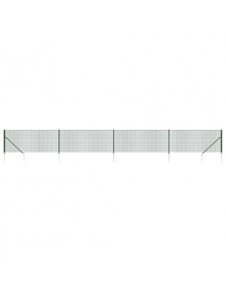 Recinzione Metallica con Picchetti Ancoraggio Verde 0,8x10 m