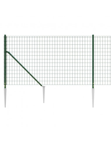 Recinzione Metallica con Picchetti Ancoraggio Verde 0,8x10 m