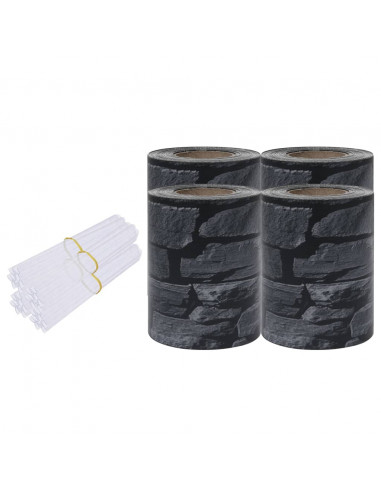 Recinzione Frangivento 4 pz in PVC 35x0,19m Grigio