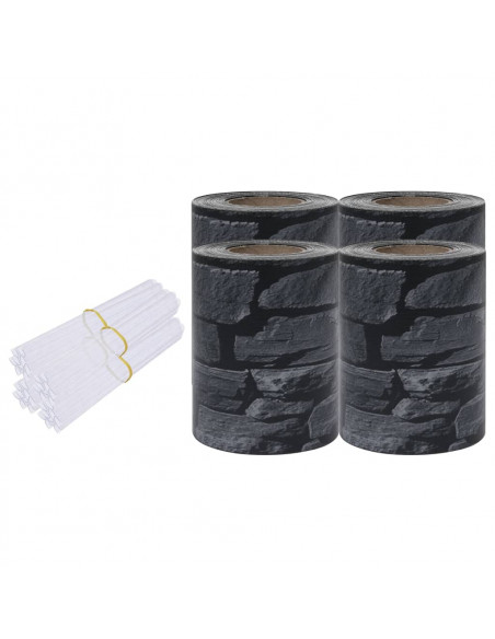 Recinzione Frangivento 4 pz in PVC 35x0,19m Grigio